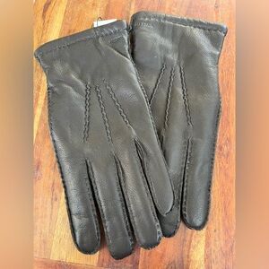 Men’s Hestra Matthew Leather Dark Brown Gloves -Sz 10